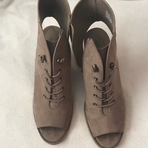 Open toe lace up heels